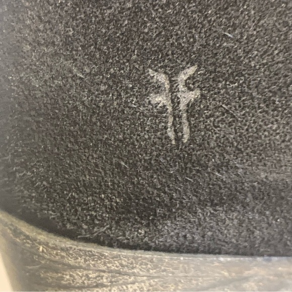 FRYE Women's Short Boots with Studded Detail Black Suede Short Booties Zipper - Picture 8 of 9